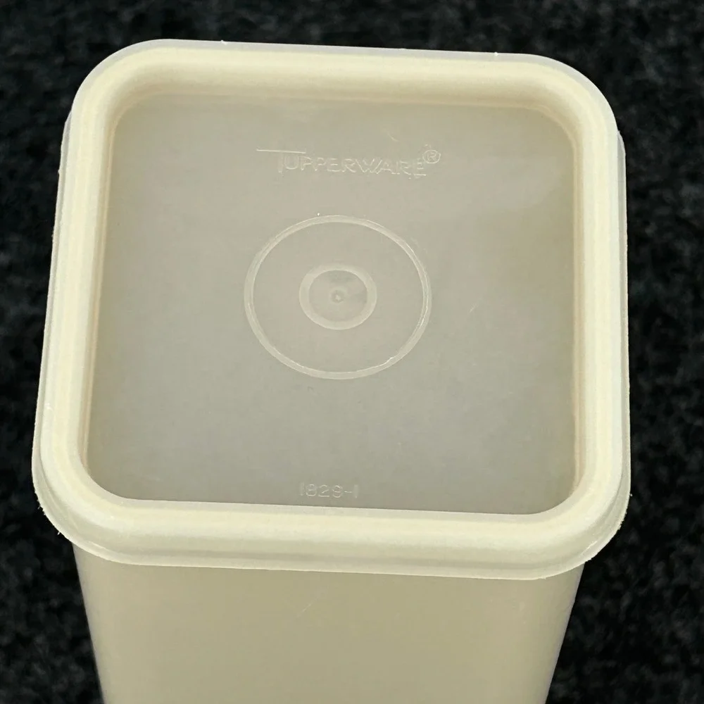 Vintage Tupperware Modular Mates Square Canister Almond Cream 1829-1 with Lid